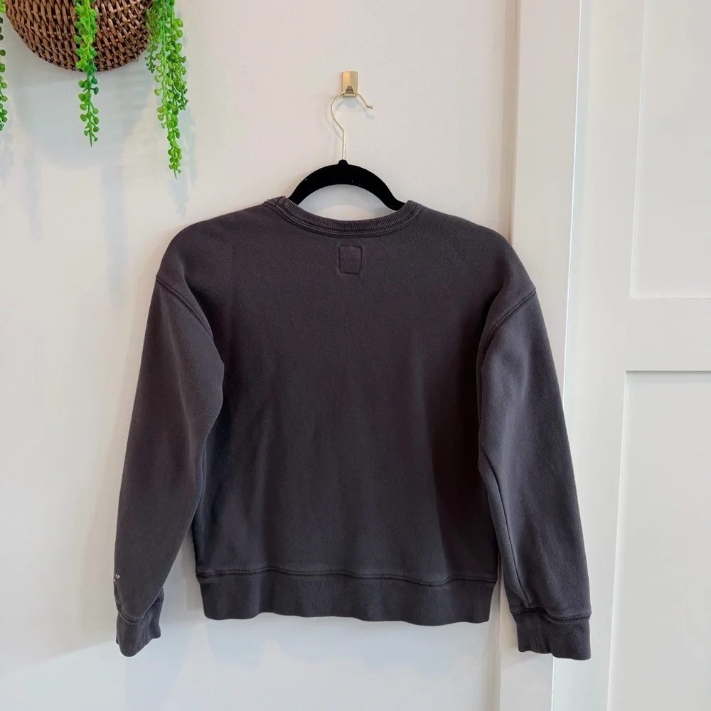 GAP Kids Good Vibes Only Charcoal Long Sleeve Crewneck Sweatshirt Size Large 10